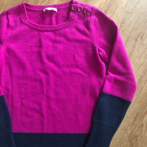Gap Pink and Navy Color Block Sweater